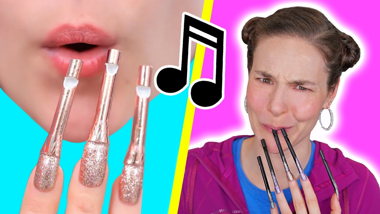 Turning My Nails Into a Flute (Nail Hacks)