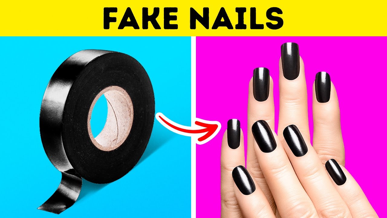 DIY FAKE NAILS AT HOME || Crazy Girly DIYs and Hacks