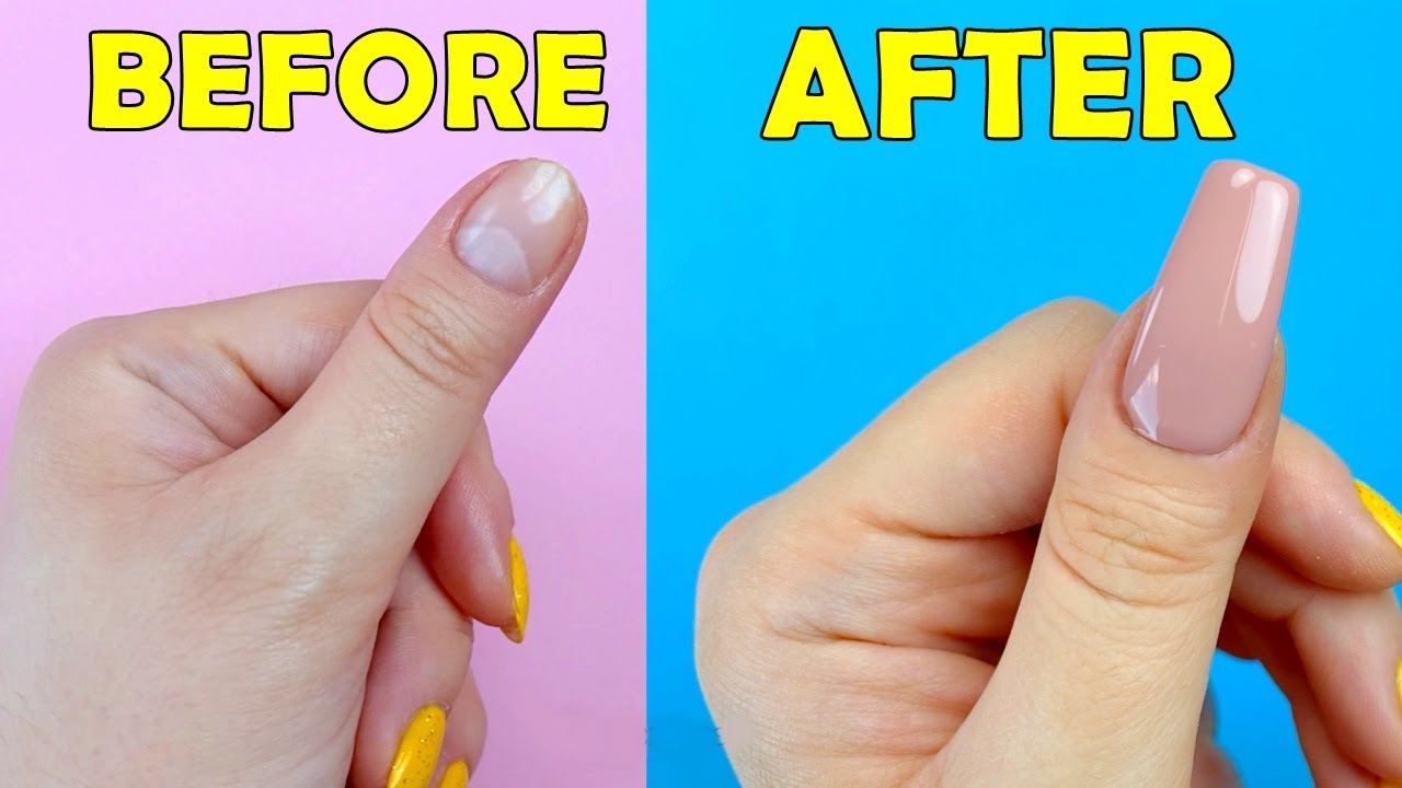 HOW TO MAKE FAKE NAILS FROM HOME MATERIALS in 5 minutes – EASY NAIL HACK IDEA