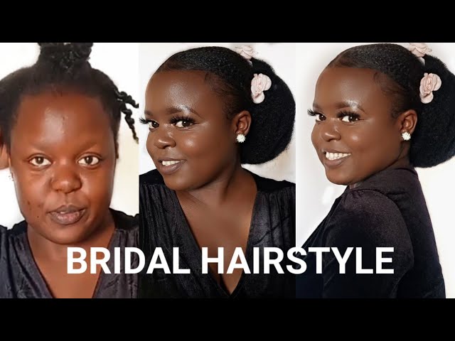 low bun natural bridal hairstyle for black women