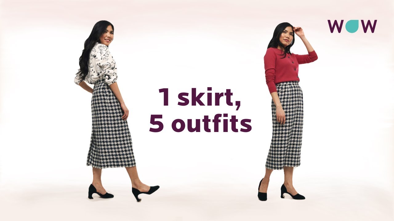 Versatile Fashion Style for Petites: 1 midi skirt, 5 outfits