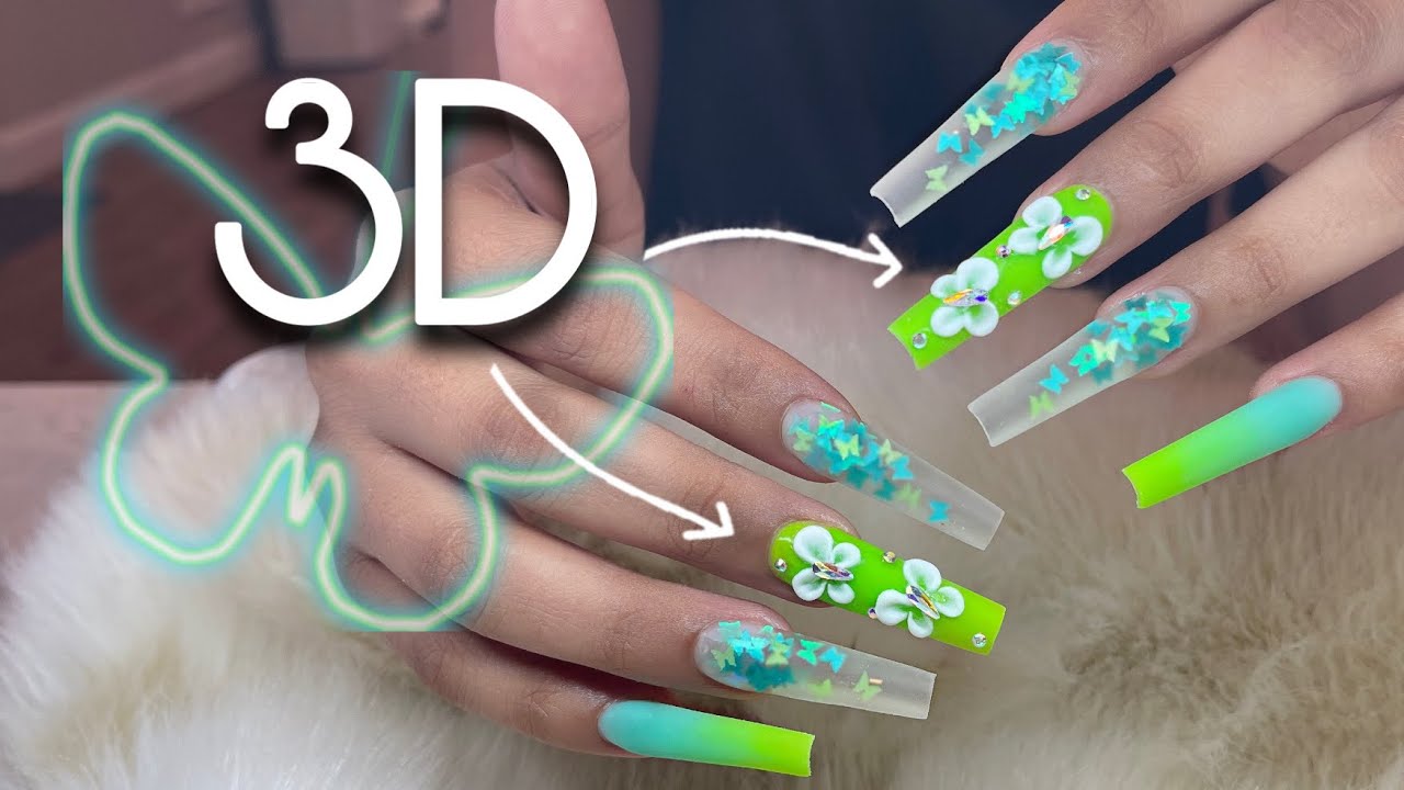 Watch Me Work : 3D Butterfly Nail Art | Summer Ombre Nail Tutorial