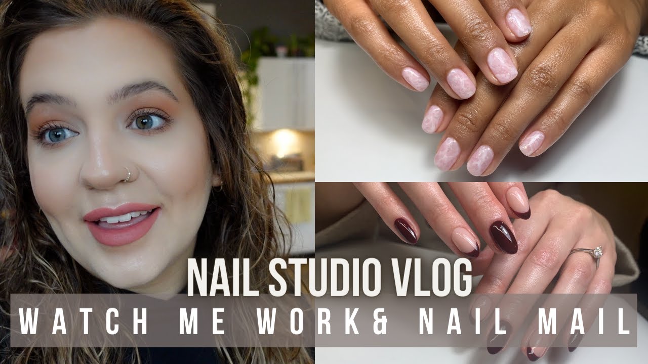 NAIL STUDIO VLOG + Gel nails watch me work & nail mail