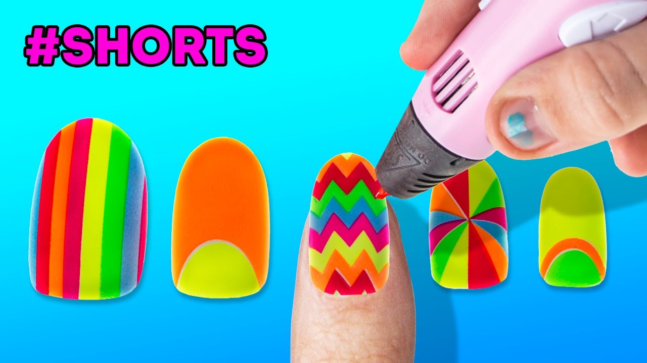 Homemade Fake Nails With 3D Pen #shorts