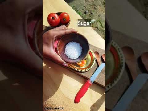 Tomato-sugar scrub ll improve blood circulation ll natural beauty tips
