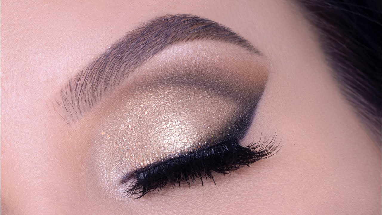 Champagne Glitter Glam Eye Makeup Tutorial