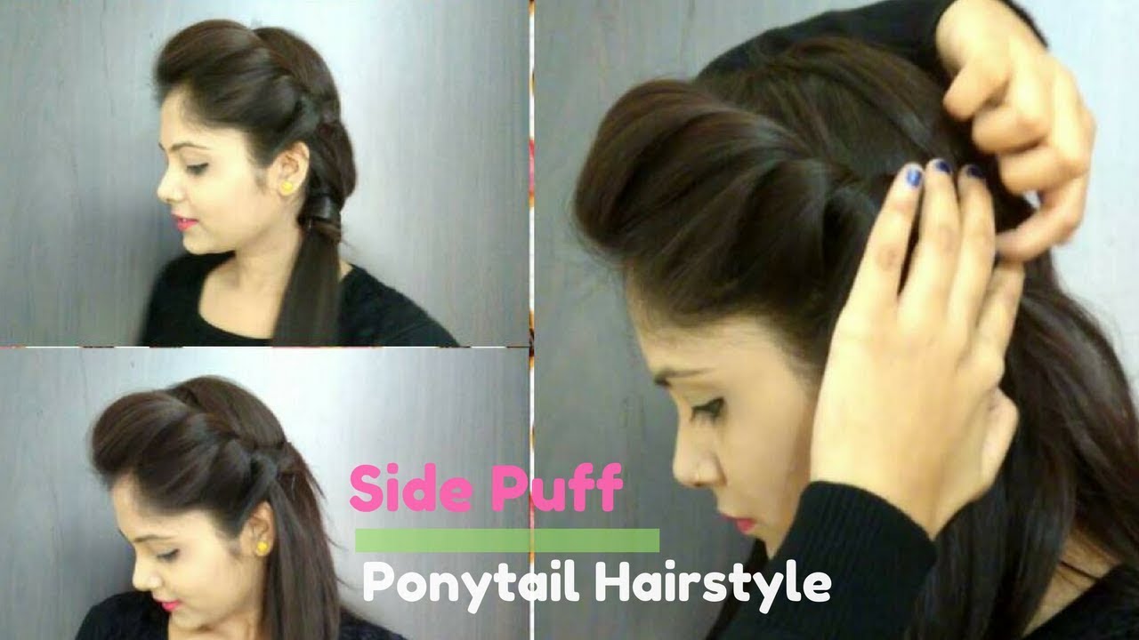 How to- Side Puff With Trick And Ponytail Hairstyle | Easy Side Puff For Medium/Long Hair