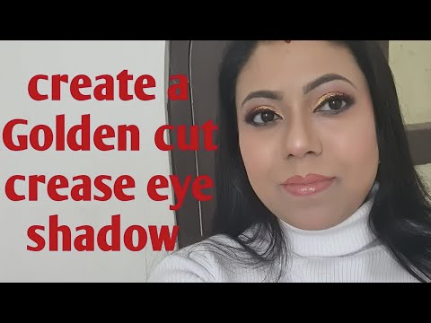 Golden cut crease eye makeup tutorial