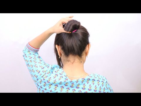 1 Min Quick High Bun Hairstyle For Women !! 1 minute Hairstyles !! Easy Hairstyle For Long Hair