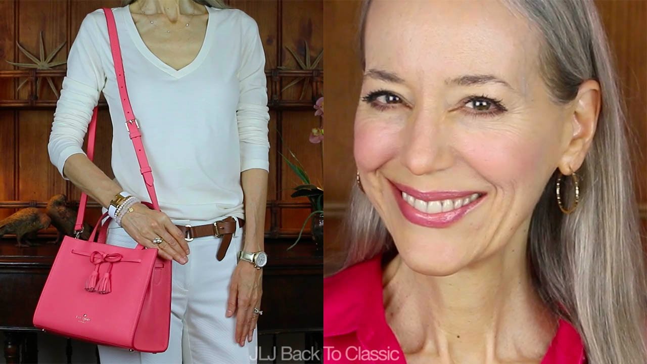 Review–Kate Spade Hayes Street Small Isobel, Guava / Classic Fashion, Style Over 40, 50