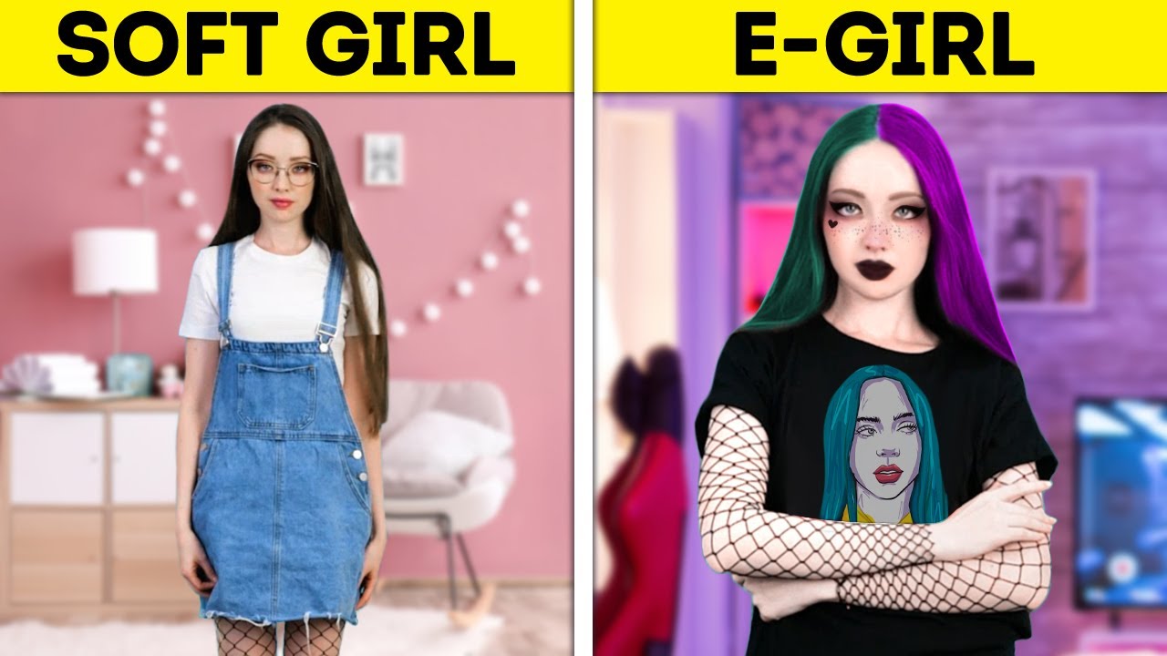 E-GIRL VS. SOFT GIRL || Cool TIKTOK Trends || Fashion, Makeup And Style