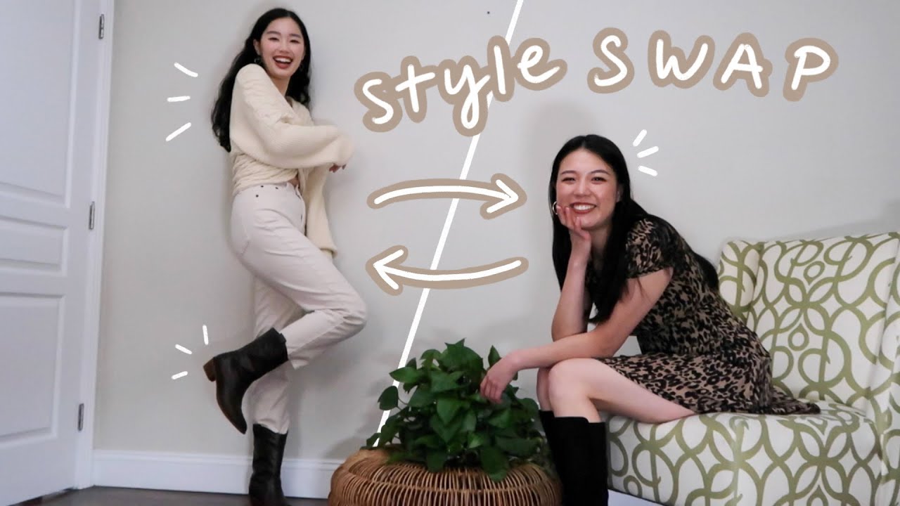 KOREAN FASHION STYLE SWAP with hana lee! aka hana gets me out of my comfort zone