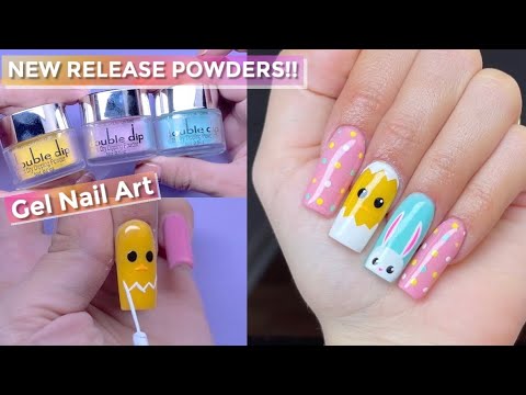 MEDIUM DIP POWDER NAILS WITH SPRING/EASTER NAIL ART | NEW RELEASE DIP POWDERS DOUBLE DIP NAILS