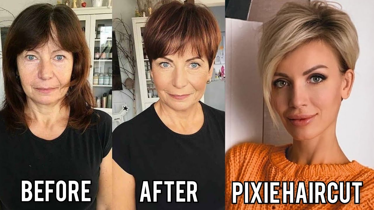 Women Latest Short Haircut Style Any Ages Women 40+50+60 | Before & After Pictures Haircut | Pixie