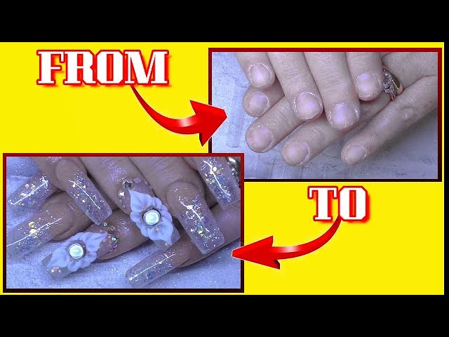 Naked Nails To Full Acrylic Manicure With Spinning Bead | ABSOLUTE NAILS