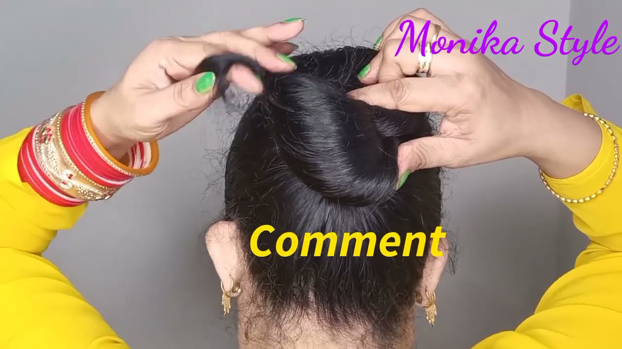 Under 1 Minute  Wet Hair Simple Easy Juda Hairstyle Using rubberband for girls/women for Summer