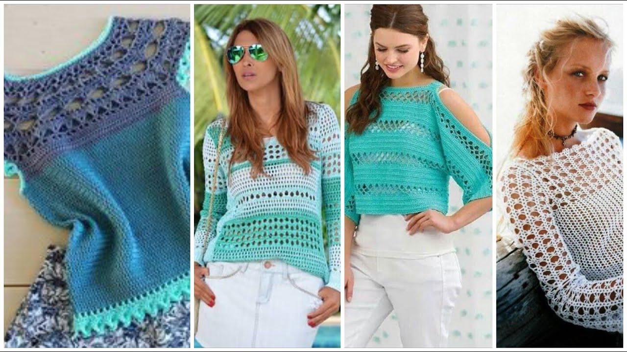 49 best and beautiful American fashion style Crochet fancy cotton casual wear women Blouse top dress